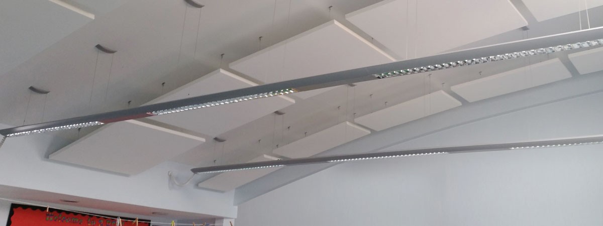 Hove Junior School ceilings and LED lighting system by Parker Ceilings